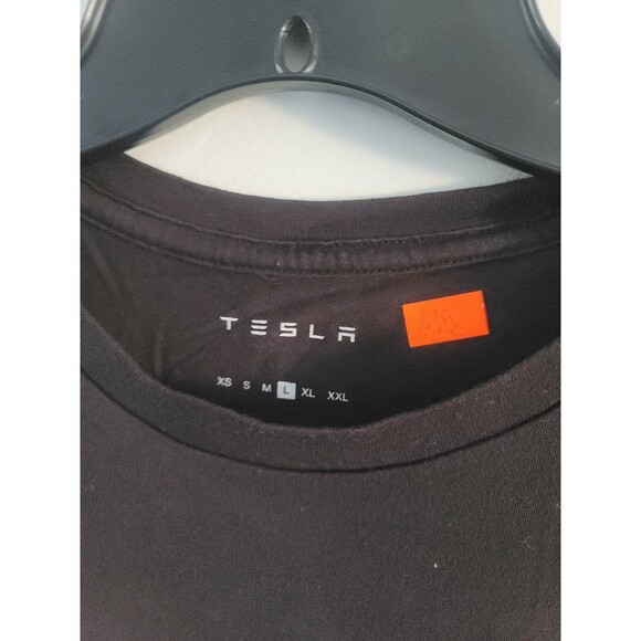 TESLA Mens Size Large Black Logo Graphic Short Sleeve T-Shirt 100% Cotton - Picture 8 of 8